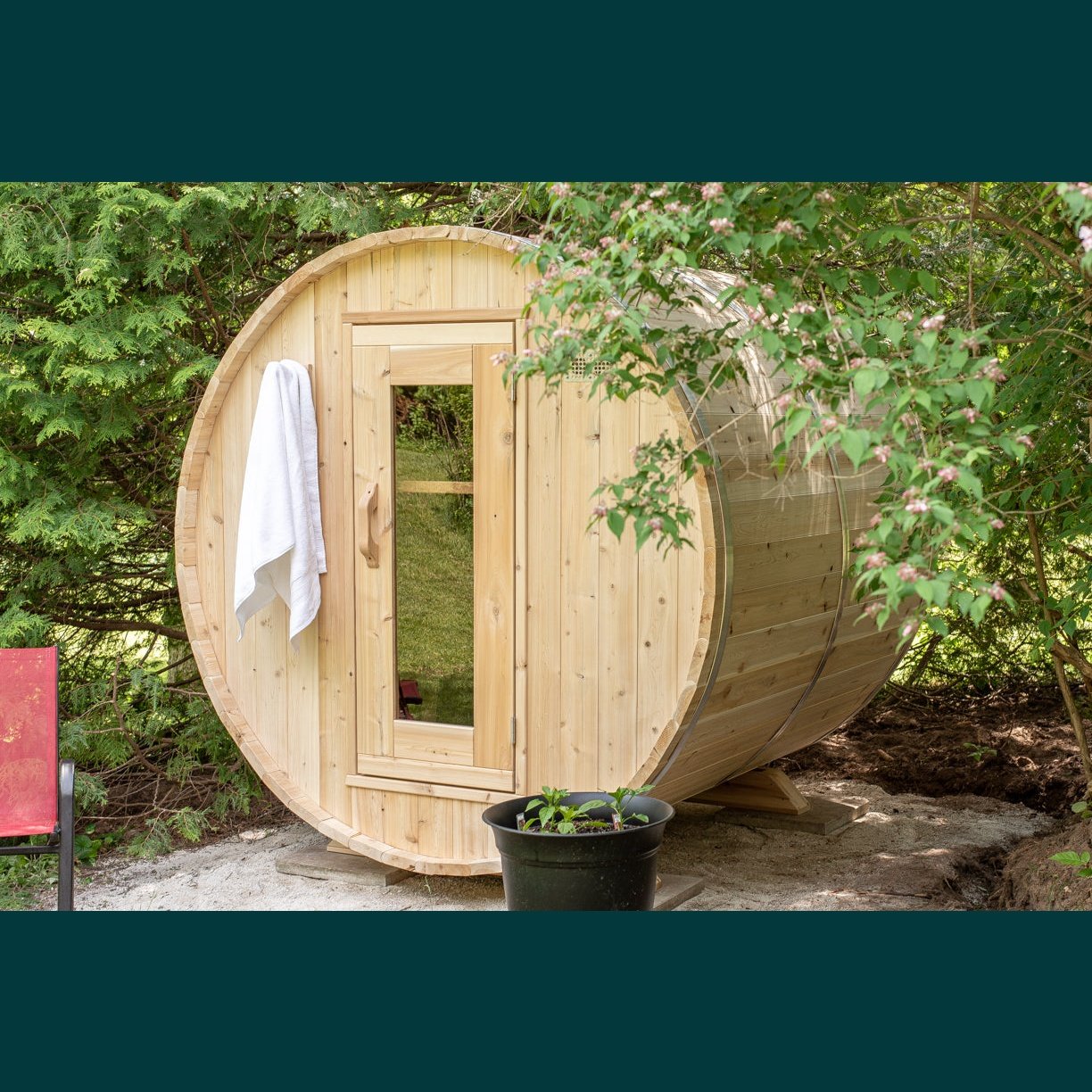 Karhu - Wood Burning Sauna Heater 9053-624 with Leisurecraft - Harmony Barrel Sauna CTC22W BUNDLE