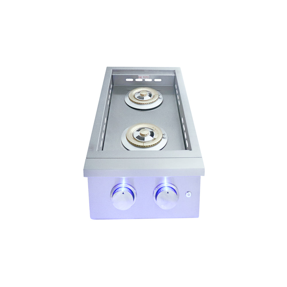 Renaissance Cooking Systems - Premier Double Side Burner W/ Blue LEDs - RJCSSBL/RJCSSBL LP