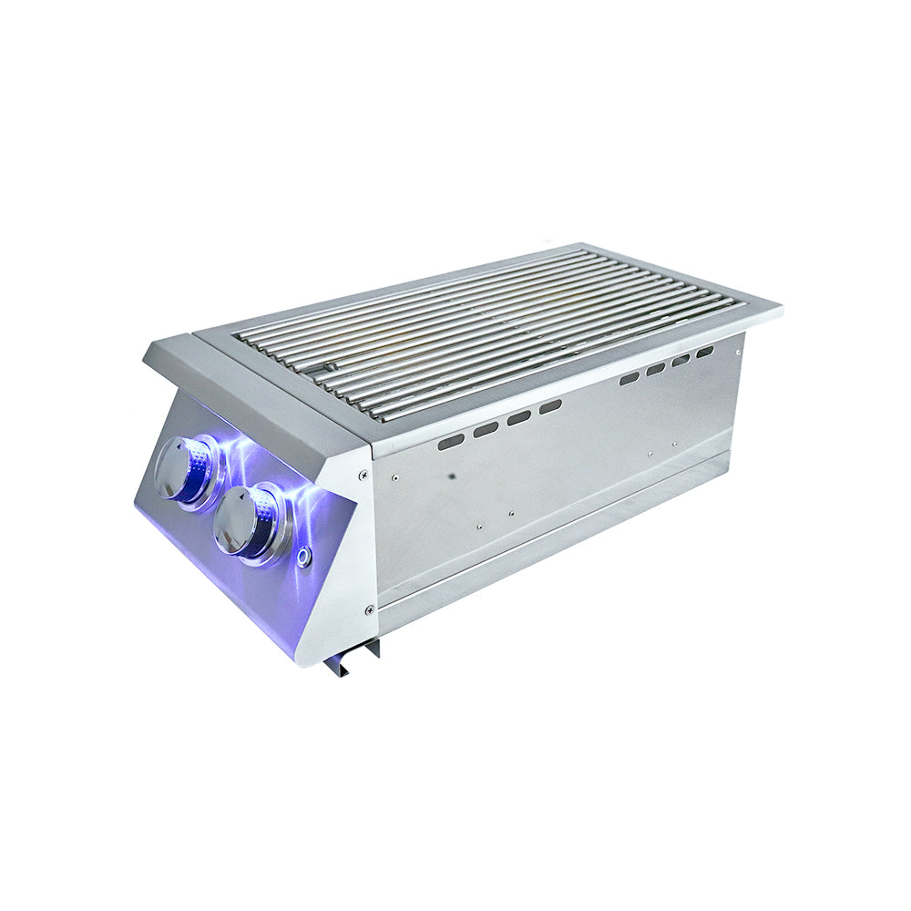 Renaissance Cooking Systems - Premier Double Side Burner W/ Blue LEDs - RJCSSBL/RJCSSBL LP