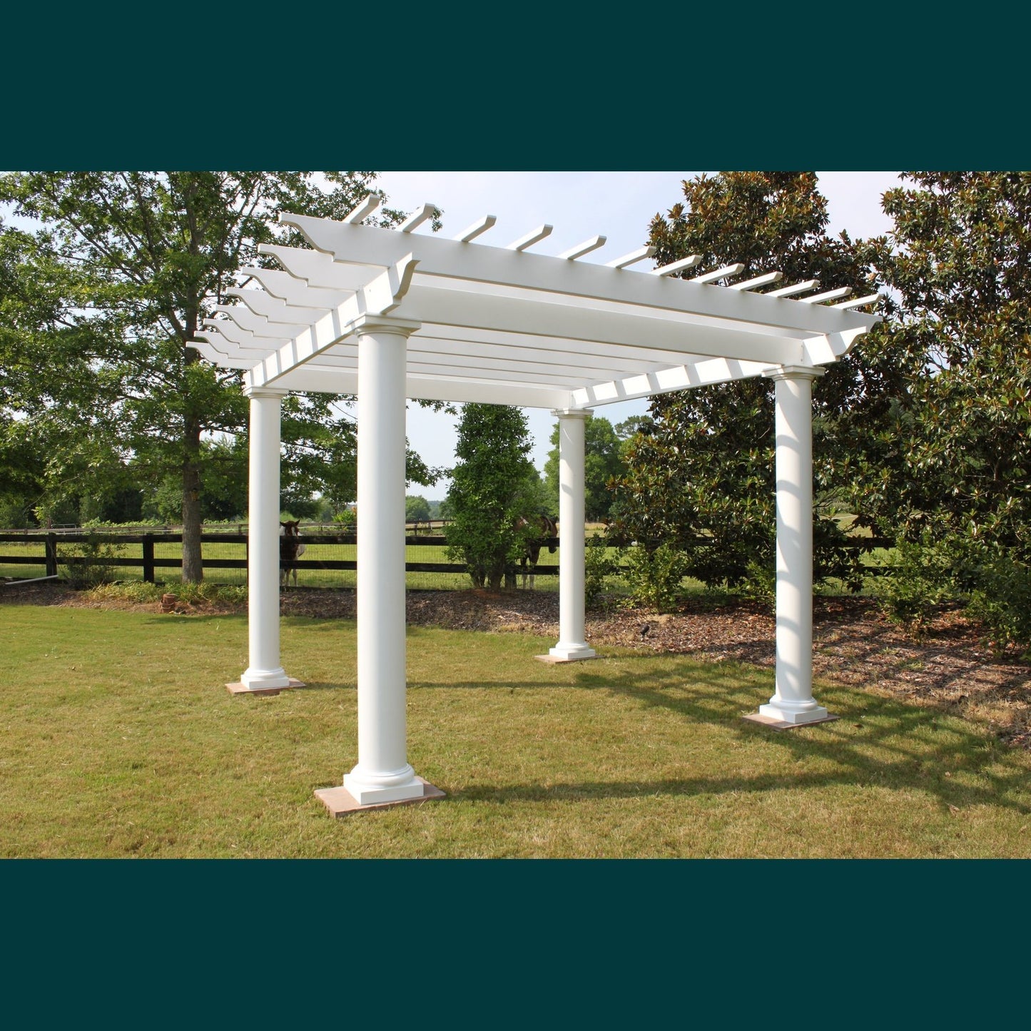 Arbors Direct - Serenity 8'x8' Pergola with Round Columns - 920001