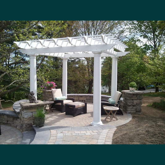 Arbors Direct - Serenity 8'x8' Pergola with Round Columns - 920001