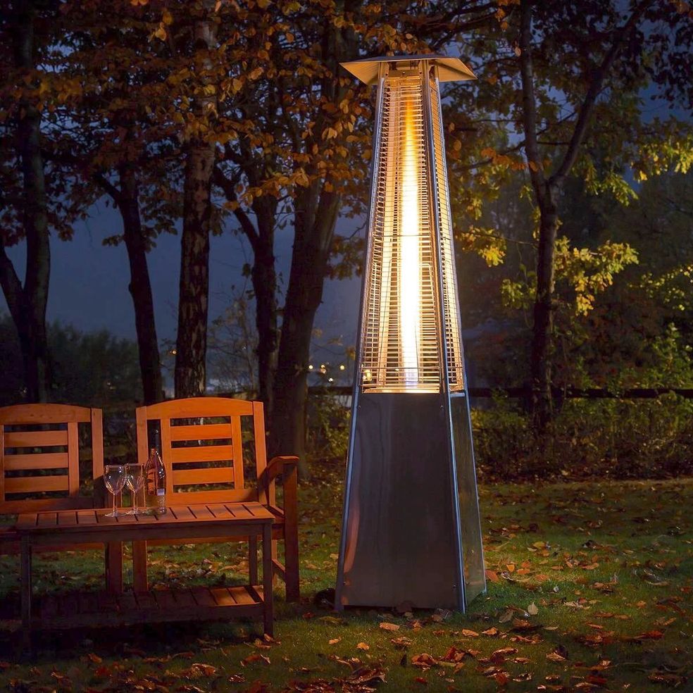 RADtec - 89" Tower Flame Propane Patio Heater - Stainless Steel (41,000 BTU) - TF-SS-P