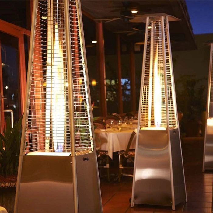 RADtec - 89" Tower Flame Propane Patio Heater - Stainless Steel (41,000 BTU) - TF-SS-P