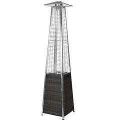 RADtec 89" Tower Flame Propane Patio Heater - Black & Grey Wicker (41,000 BTU) TF-WBG