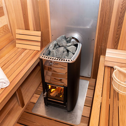 Karhu - Wood Burning Sauna Heater 9053-624 with Leisurecraft - Harmony Barrel Sauna CTC22W BUNDLE