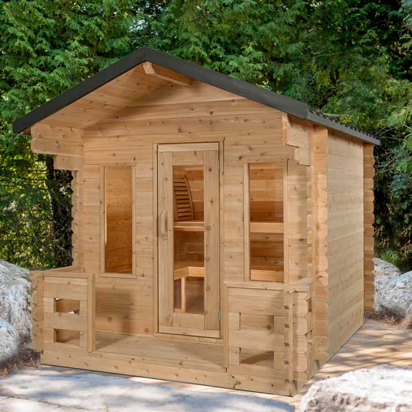 Dundalk Leisurecraft Canadian Timber - Georgian Cabin Sauna with Porch CTC88PW