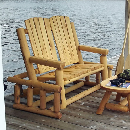 Dundalk Leisurecraft Canadian Timber - Adirondack Log Glider - L224G