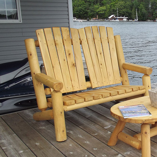 Dundalk Leisurecraft Canadian Timber - Adirondack Log 2 Seat Bench - L224