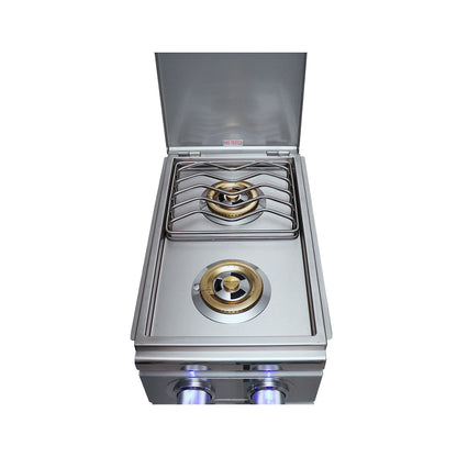 Renaissance Cooking Systems - Cutlass Pro Double Side Burner W/ Blue LEDs - RDB1EL/RDB1EL LP