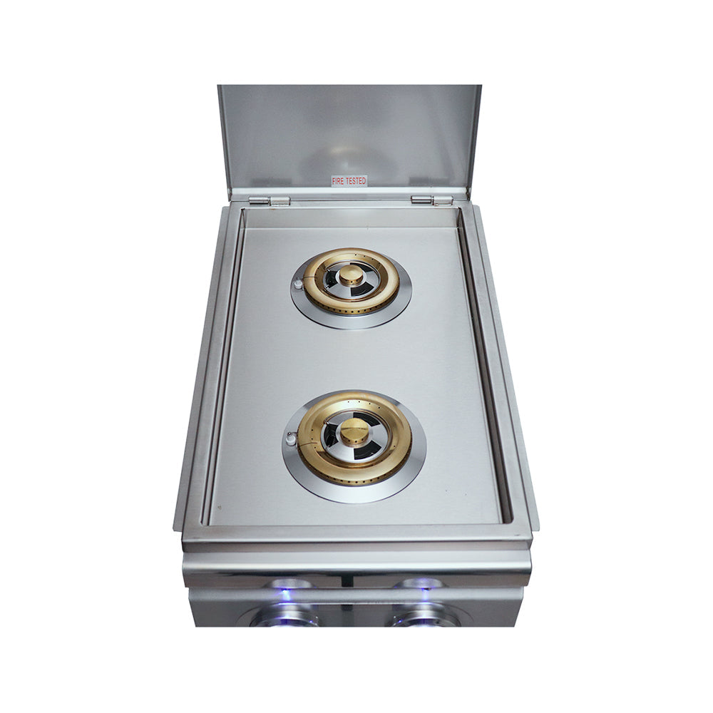 Renaissance Cooking Systems - Cutlass Pro Double Side Burner W/ Blue LEDs - RDB1EL/RDB1EL LP