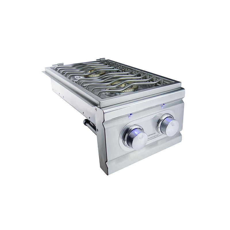 Renaissance Cooking Systems Cutlass Pro Double Side Burner W/ Blue LEDs RDB1EL/RDB1EL LP