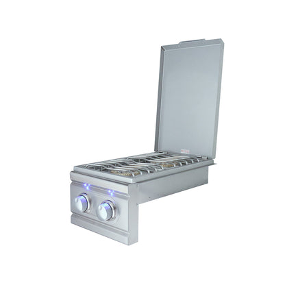 Renaissance Cooking Systems - Cutlass Pro Double Side Burner W/ Blue LEDs - RDB1EL/RDB1EL LP