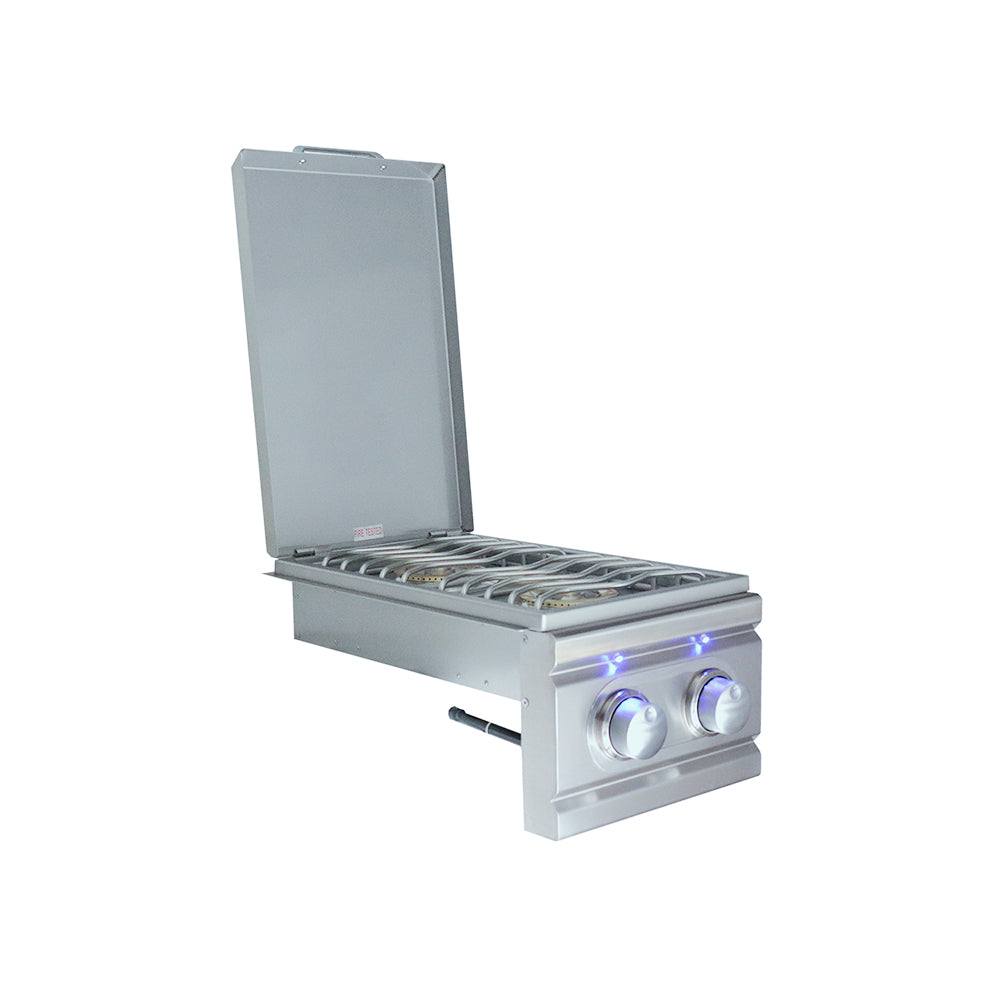 Renaissance Cooking Systems - Cutlass Pro Double Side Burner W/ Blue LEDs - RDB1EL/RDB1EL LP