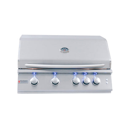 Renaissance Cooking Systems - 32" Premier Grill W/ Rear Burner & Blue LEDs - RJC32AL/RJC32AL LP