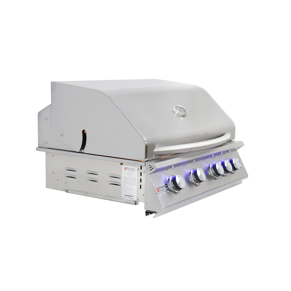 Renaissance Cooking Systems - 32" Premier Grill W/ Rear Burner & Blue LEDs - RJC32AL/RJC32AL LP